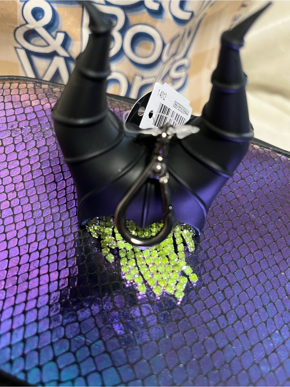 Bath & Body Works Iridescent Black Holographic Cosmetic Bag with Bat Accent - Picture 5 of 9